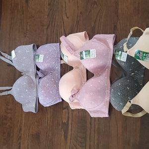 6 Cotton Cloth Printed fabric bra's all different colors. Never worn, brand new